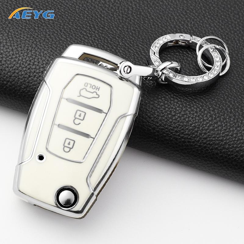 Soft Tpu Car Key Case Cover Shell For Ssangyong Kyron 2 Sanka Actyon Korando Tivoli 3 Buttons Smart Keyless Keychain Accessories