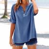 Casual Summer Shirt Solid Color Loose Top Fresh Sweet Women's Fashion Versatile Shirt