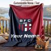 Flannel Blanket Bologna FC Print Custom Name Text Soft Throw for Sofa Bed