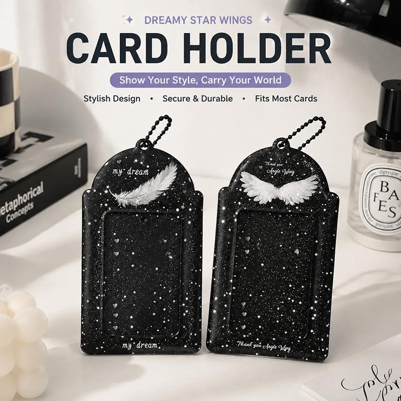 PU Leather Card Holder Idol Photocard Holder Keychain Idol Photo Cards Sleeve Photo Display Pendant Cards Cover