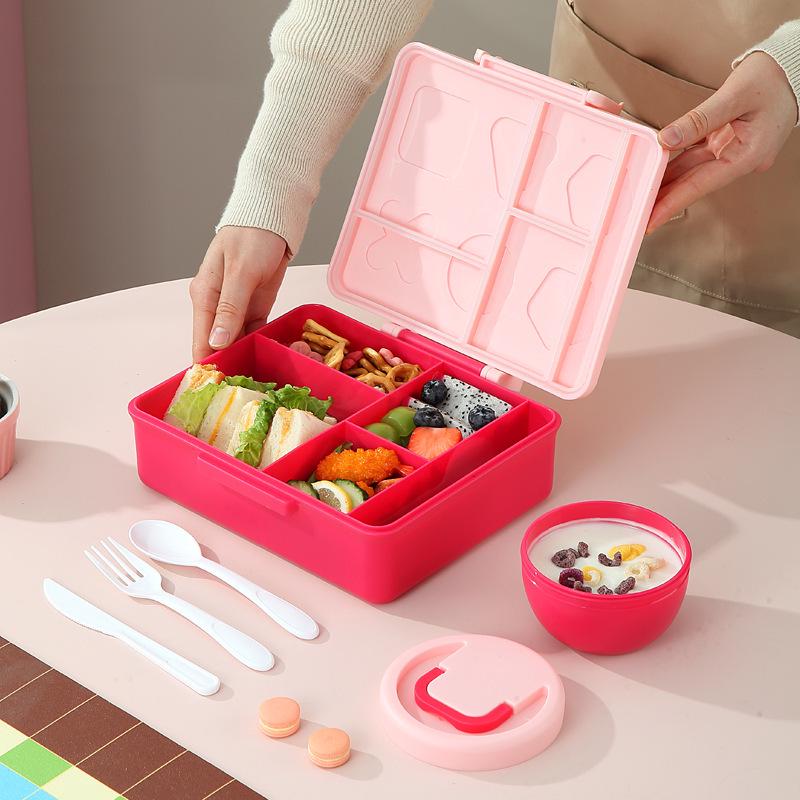 Children’s Building Blocks Bento Lunch Box — Portable, Sealed, with Movable Compartments for Fresh Fruit and Snacks