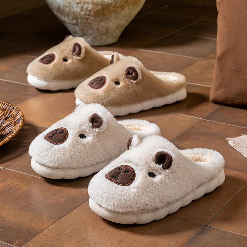 Kreskówkowe bawełniane kapcie jesienno-zimowe do wypoczynku w domu, do wewnątrz, z pogrubioną podeszwą, ciepłe, pluszowe, bawełniane