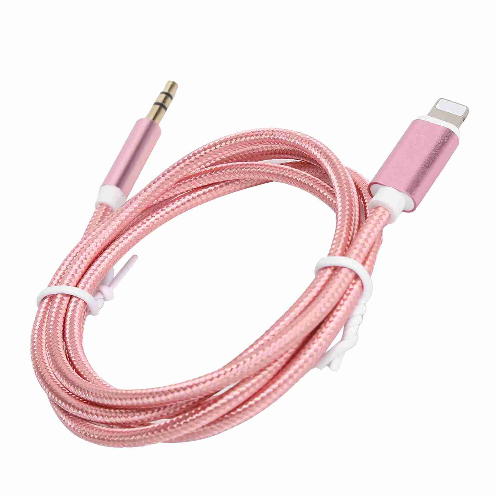 

Автомобильный AUX-кабель для IOS 12 3,5 мм AUX o для IOS Интерфейсный адаптер Нейлоновый плетеный кабель Черный розовый