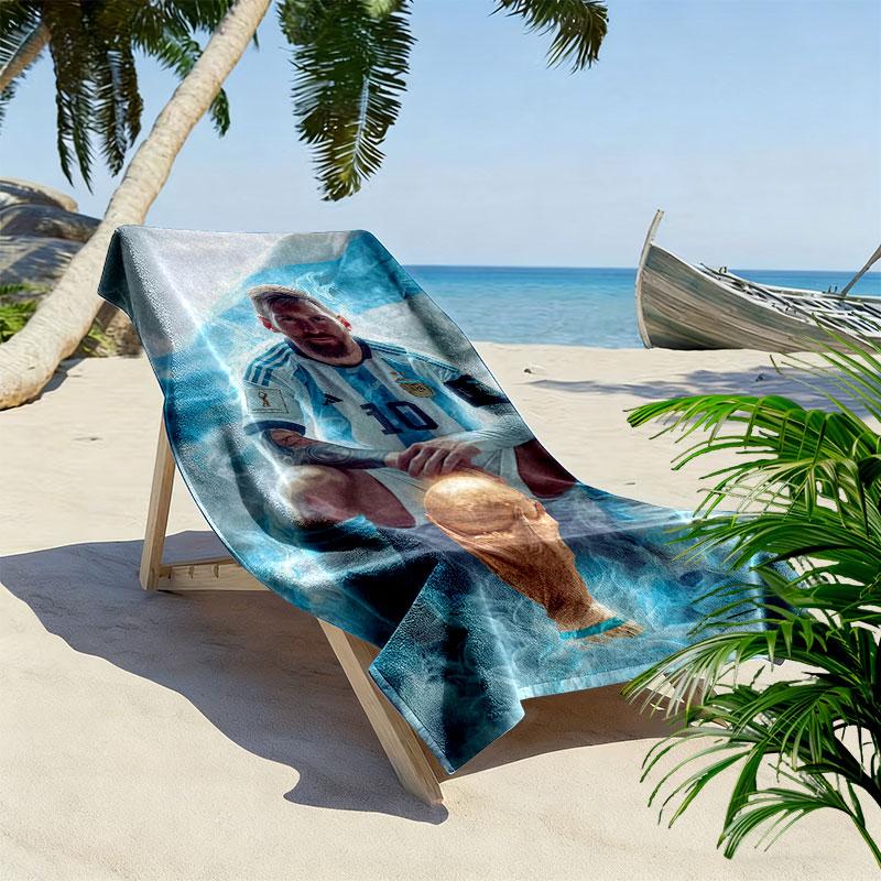 Asciugamano da Spiaggia Stampa Destiny di Messi, Asciugamano Grande Morbido ad Asciugatura Rapida per Spiaggia Campeggio Nuoto