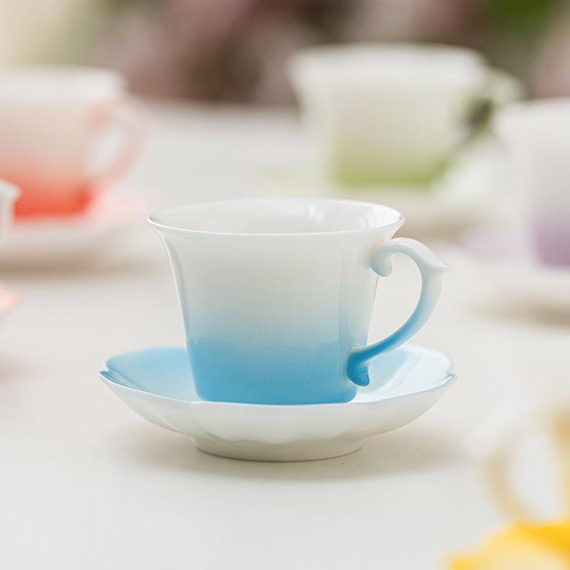 Exquisite Crystalline Glaze Ceramic Mug and Saucer - High-Grade Office Tea and Coffee Cup Gift