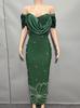 Elegant Rhinestone One-Shoulder Bandage Dress for Women - Exquisite High-End Formal Gown for Parties and Banquets