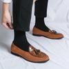 Fashion Hot Selling Plus Size 38-48 Splicing Suede Tassel Loafers Men's Fashion Slip-on Shoes Ink Green Party Shoes Comfy Business Shoes