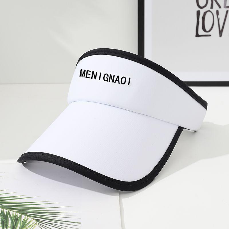 Hat female summer empty top hat sun protection sunshade UV protection letter sports running outdoor beach showing small face