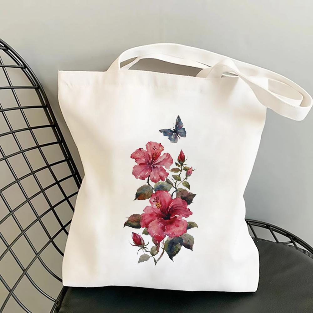 Women Cute Kawaii Canvas Shoulder Bag Cartoon Print Ladies Shopping Bags Simple Grocery Handbags Tote Books Handbag