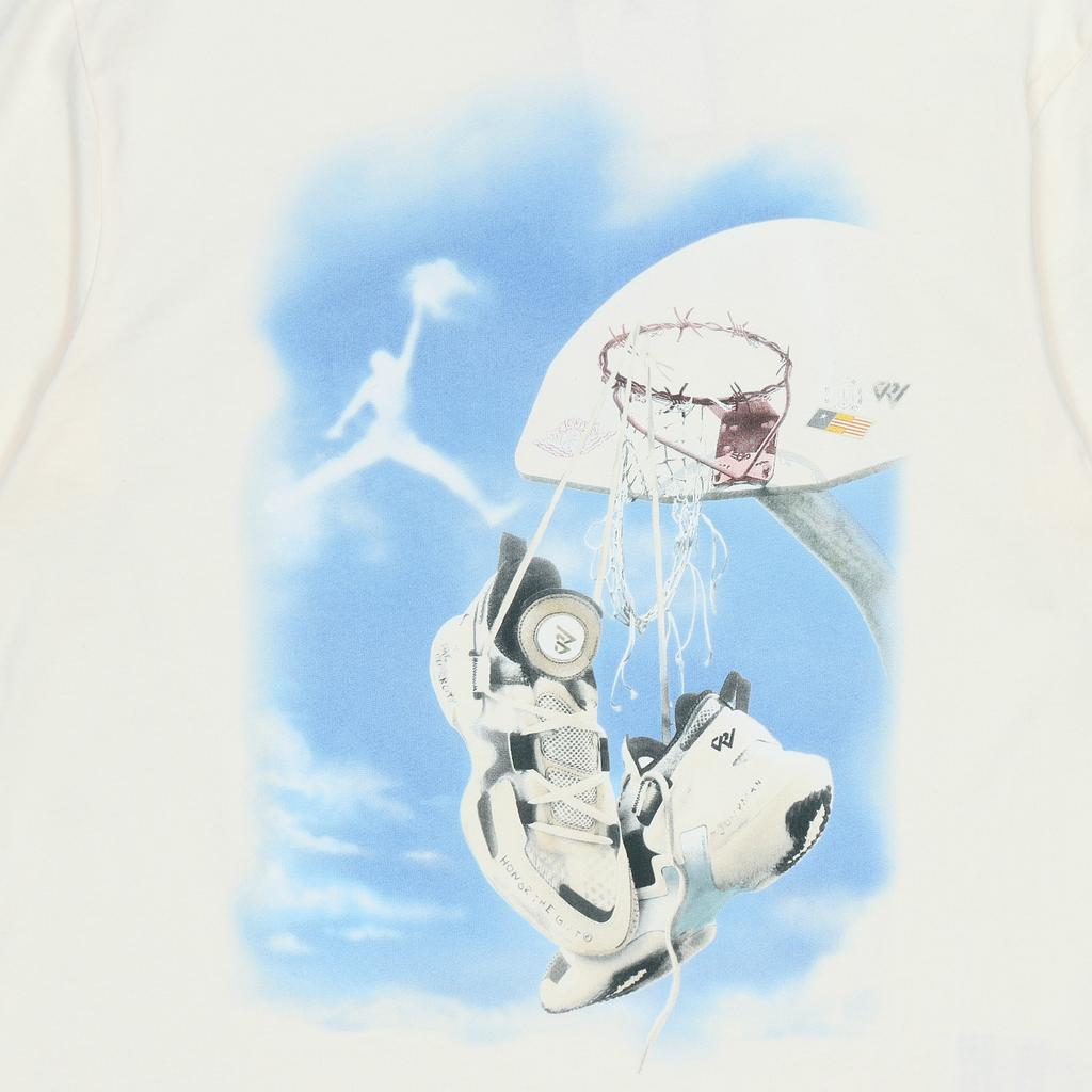 Jordan HTG Collaboration Series SS22 Printed Embroidered Cotton T-Shirt Men Tops Light-Ivory DJ7978-110