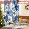 2pcs, 2D FLAT PRINTING Curtains (Without Rod) Blue Hexa Pattern Modern Fashionable Curtainments Versatile Durable Polyester