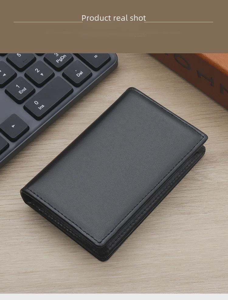 Men's Genuine Nappa Leather Business Card Holder – Soft, Embossable Surface