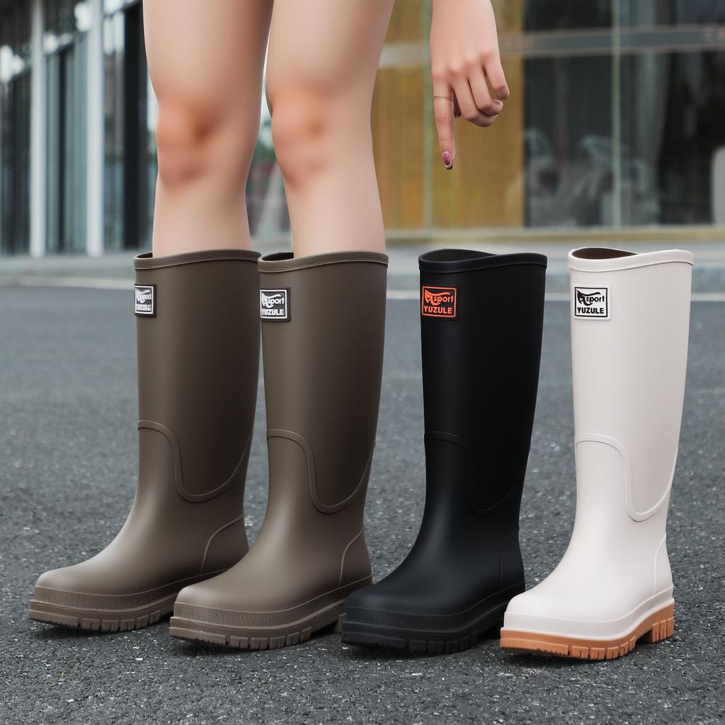 High anti-skid rain boots women's PVC rubber shoes adult four-season outer wear rain shoes rain boots thick sole wear-resistant