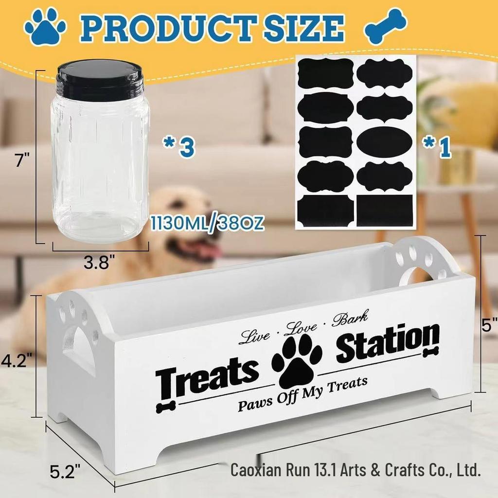 Black & White Wooden Pet Storage Box: Dog Food & Toy Organizer, Sealed Container