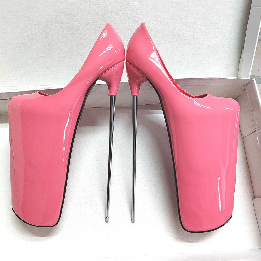 Zapatos de mujer de tacón alto de 30 cm, sandalias de verano con punta redonda y tacón de aguja, zapatos de baile en barra con plataforma de 20 cm