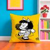 Federa Cuscino Cartone Animato M-Mafalda Tessuto Peluche Morbido Stampa Fronte/Retro Calda per Divano Regalo Invernale per la Casa Copricuscino
