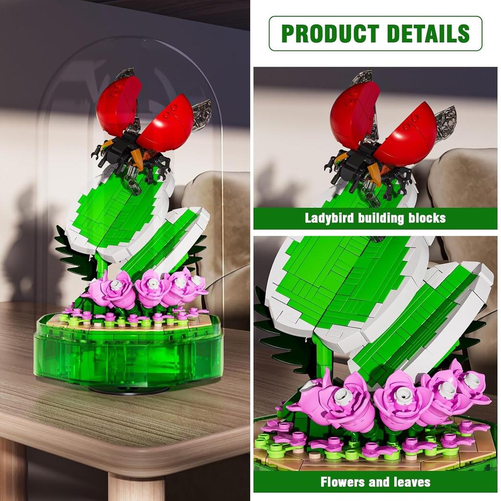 MOULD KING 10105 Insect Collection Building Set with Music Display Box Christmas Decoration Gift