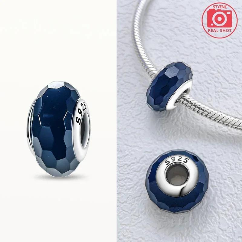 Real Coppercolored Shiny Murano Glass Beads Round Charms Fit Original Bracelet Diy Fine Jewelry Gifts For Women