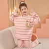 Girls Flannel Pajama Set Cartoon Warm Homewear Kids Winter