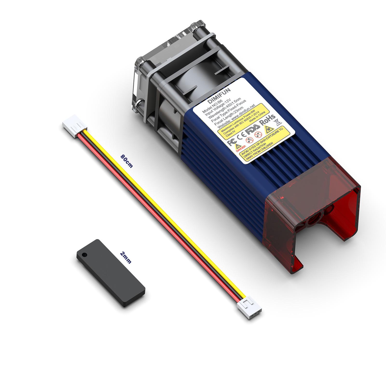 

Високопотужний 12-ватний синій лазерний модуль 12В для гравіювання та різання (450 нм)