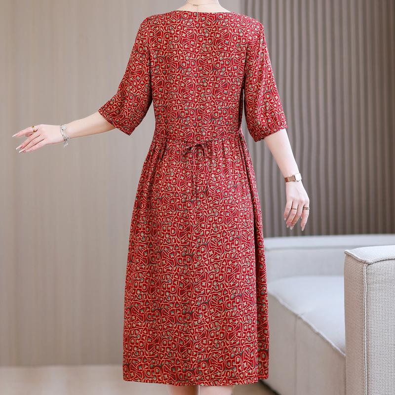 Summer Plus Size Elegant Dresses for Women  Casual Half Sleeve Long Dress