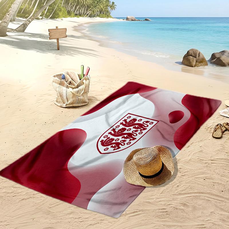 England Fußball Print Strandtuch Schnelltrocknend Super Saugfähig Weiches Badetuch für Schwimmen Strand Reisen Fan Souvenir Geschenk