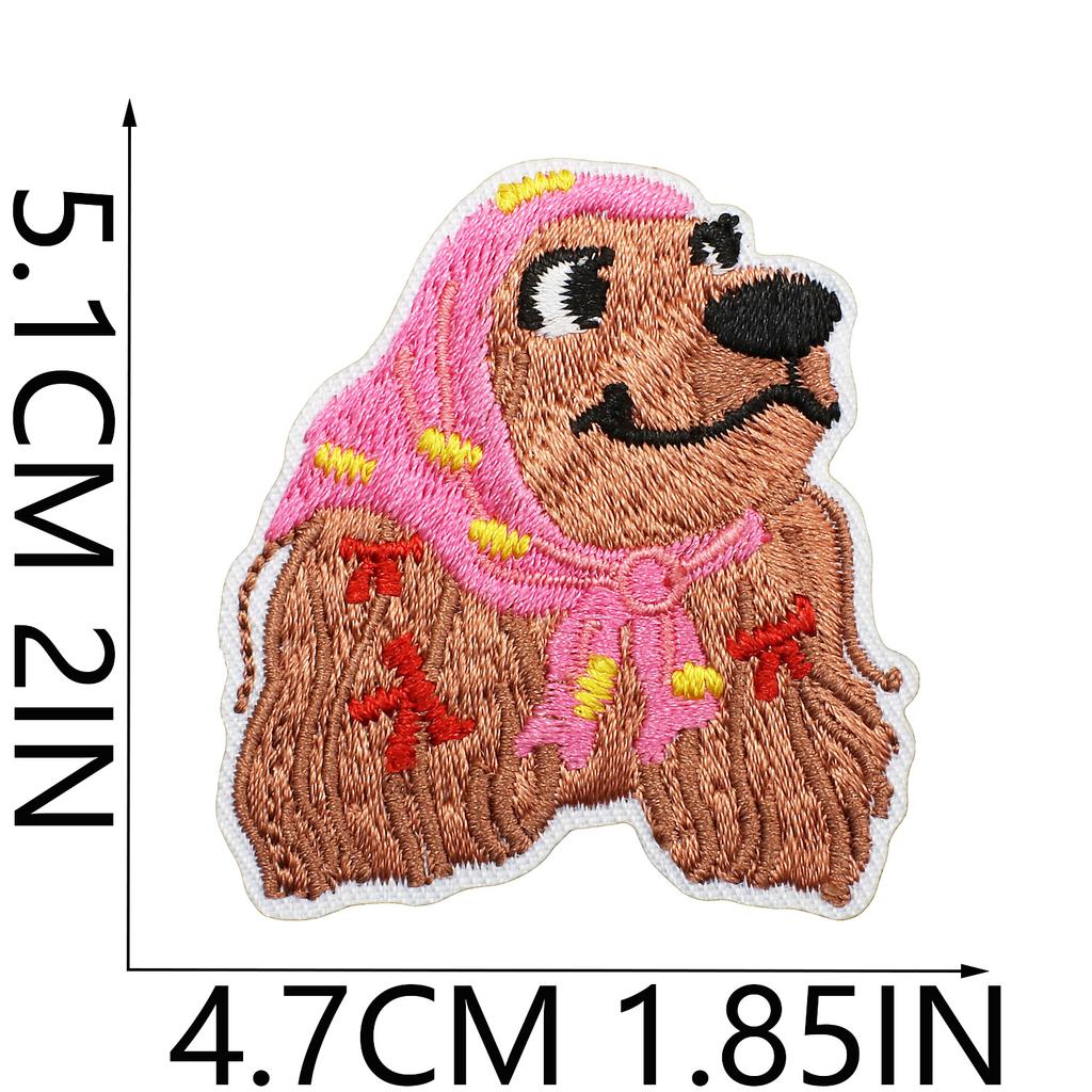 Cute Dog Embroidery Cloth Sticker Corgi Spotted Dog Computer Embroidery Label Clothes Bag Decoration Beagle Patch Sticker