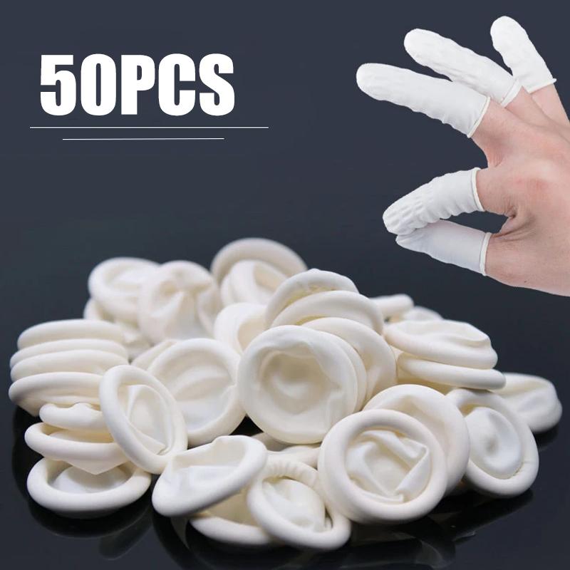 11-111pc Rubber Finger Protector Covers Fingertips Protector Gloves Disposable Latex Finger Cot Electronics Pottery Protect Tool