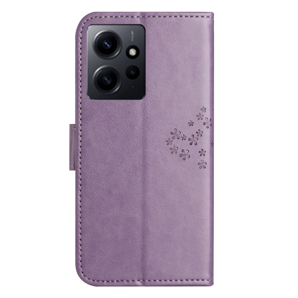 For Xiaomi Redmi Note 12 4G Owl Tree Imprinted Pattern Phone Wallet Case PU Leather Stand Phone Cover