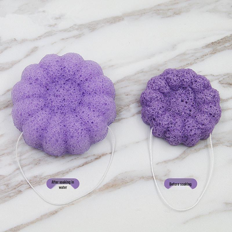 Konjac Soft Exfoliating Facial Cleansing Puff - Natural Deep Cleanser for Sensitive Skin.