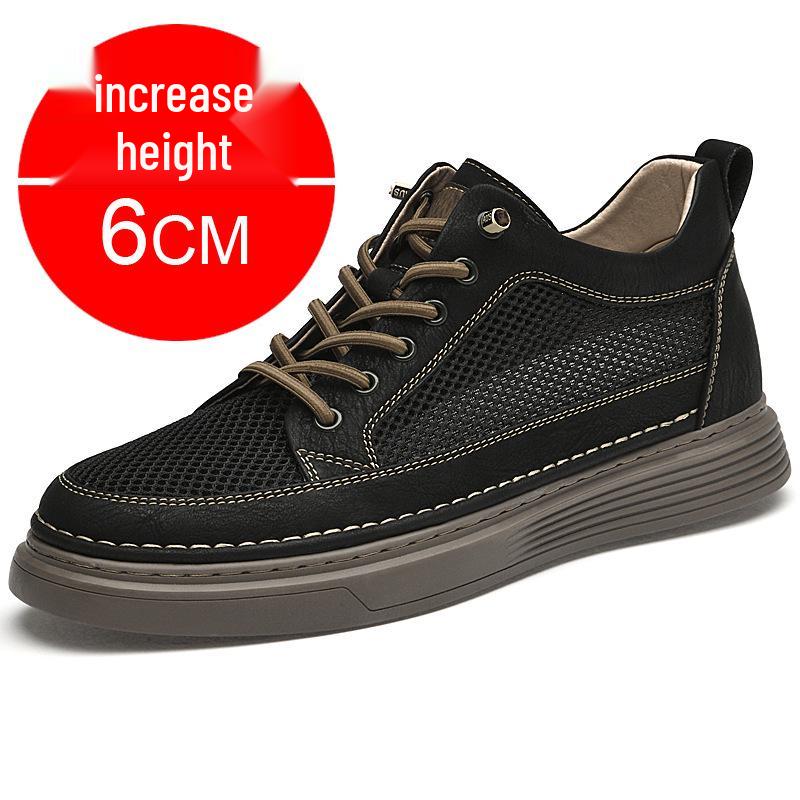 Men's Retro High-Top Sneakers | Thick-Soled, Casual, Invisible 6cm Height Boost, Autumn Trend