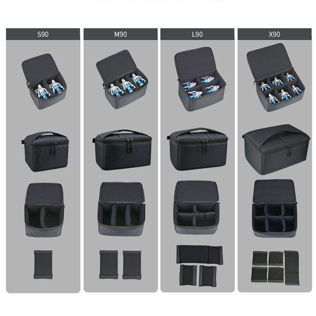 Internal Divider Spinning Reel Bag Case Splashproof Fishing Tackle Storage Case Protective Case Portable 4 Size Optional