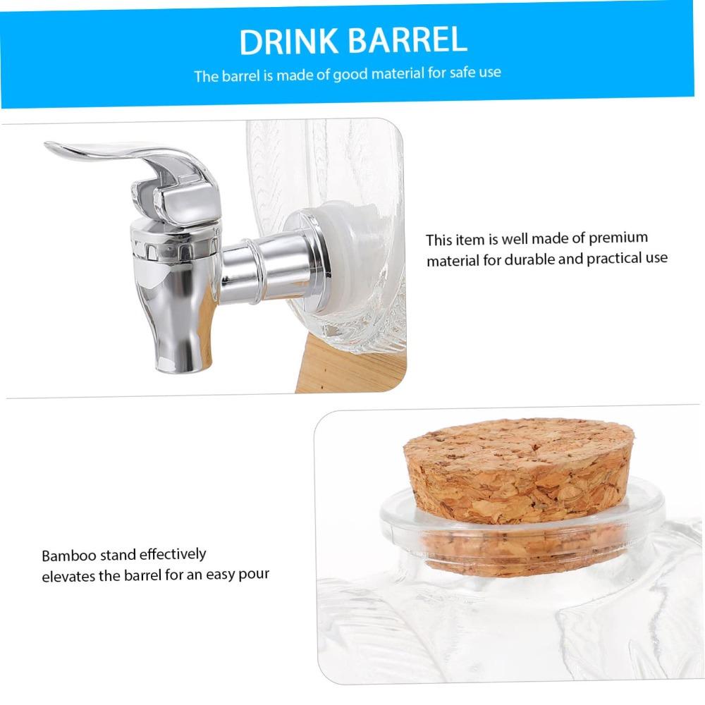 Glass Whiskey Barrel with Faucet Coke Bucket Creativity Wine Decanter  Home