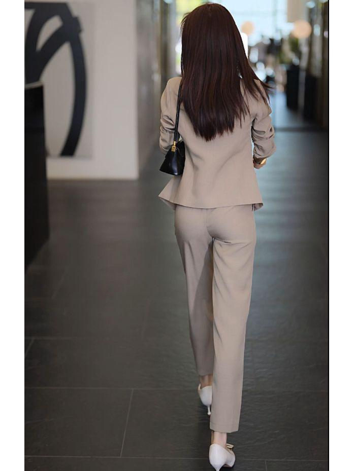 2025 Spring/Autumn Casual Slimming Professional Two-Piece Blazer Suit