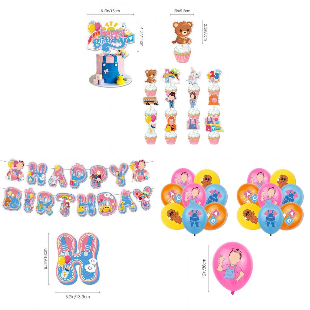 Ms Rachel Birthday Party Decorations Set With Balloons And Flags For Kids Celebration
