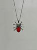 Gothic Halloween Spider Pendant Necklace With Geometric Alloy Chain For Women
