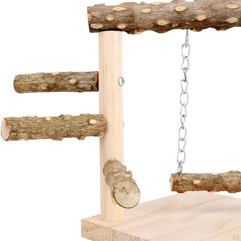 Bird Activity Center with Perch and Swing for Small Parrots