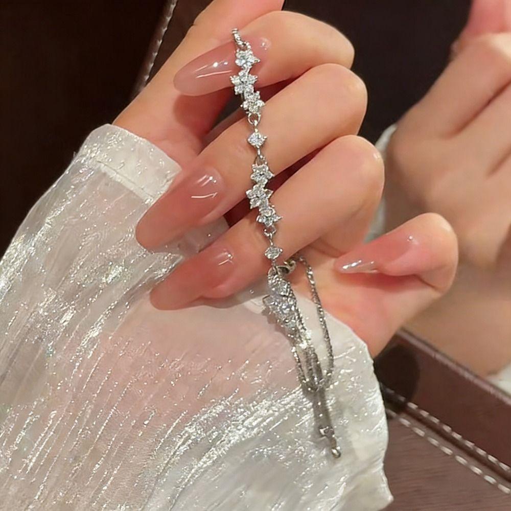 Pulling Design Zircon Bracelet Adjustable Crystal Bracelet Fashion Charm Bracelets  Women