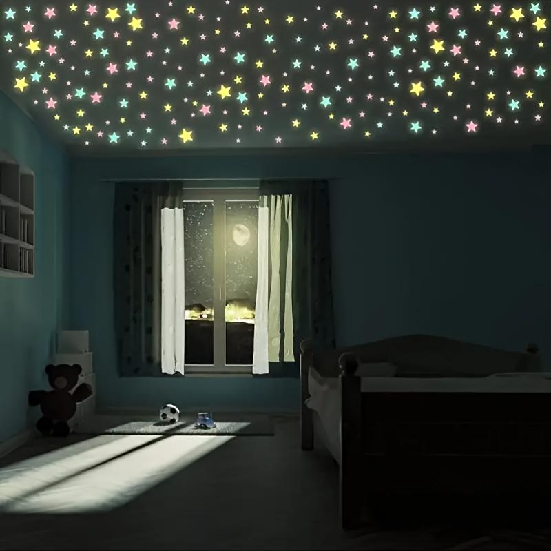 300pcs/500pcs Glow Star Wall Stickers - Glowing Plastic Pictures for Home Art Decoration and Ceiling Wall Decoration