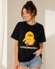 Unisex Sommer Oberteil Mädchen Kleidung Ente Mit Messer Lustige Kleidung Ästhetisches Oberteil Y2k T-Shirt Mode T-Shirt Muster T-Shirt