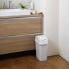 TONBO Shinki Gosei Sepa Antibacterial Swing Trash Can, 10 Liters, White Gray, 17.5cm Wide X 28.5cm Deep X 40cm High, with Lid, Made In Japan