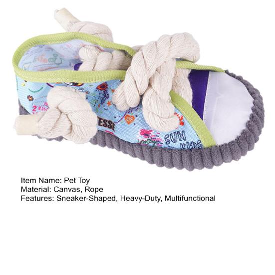 Hundekauspielzeug Sneaker Lustiges Welpen-Zahnhilfe-Spielzeug Baumwollseil-Kauspielzeug mit Quietscher