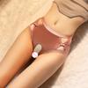Women Sexy Lingerie Satin Silk Open Crotch Panties Female Lace Transparent Mesh Erotic Briefs See-Through Mid Waist Underwear