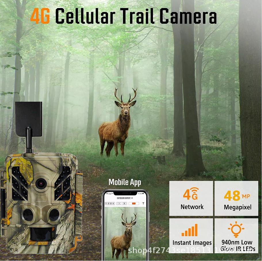 4G Infrarot Wildkamera - Wasserdicht, App-Verbindung, Echtzeit-Anzeige