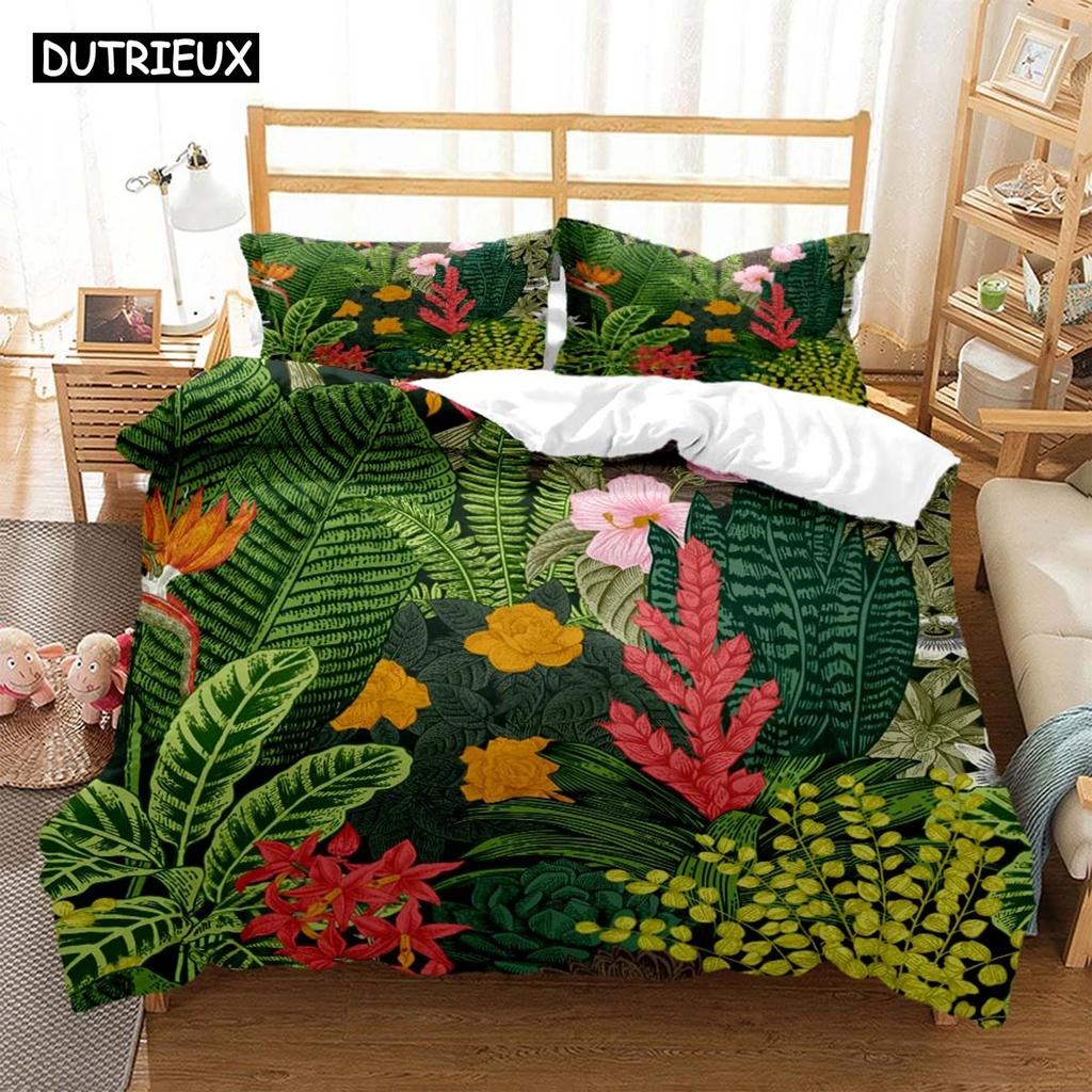 Plant Flowers Digital Print Polyester Bedding Sets Child Kids Covers Boys Bed Linen Set For Teens Bedding Set