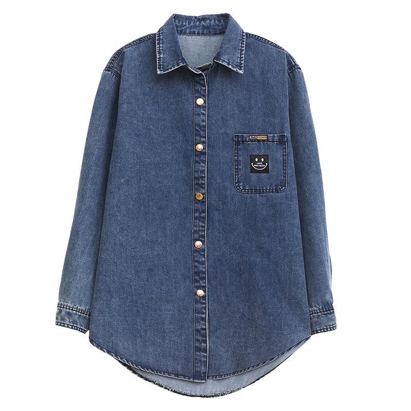 Denim Shirt Women's Large Size Jacket Early Spring New Top Fashion High-end Stacked Shirt