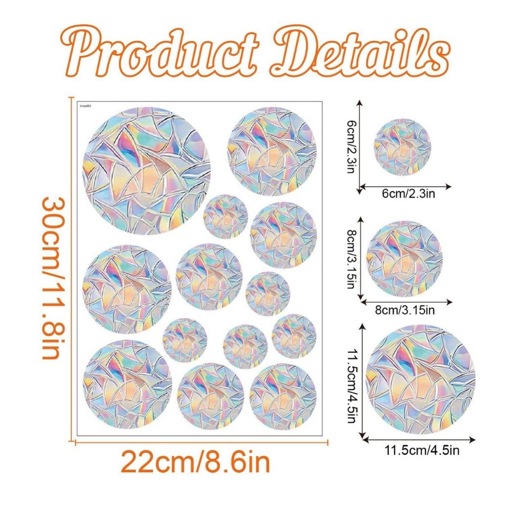 Christmas Windows Rainbow Prism Stickers Rainbow Film for Window Glass Clings Static Removable Suncatcher Decal Sticker