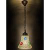Hvit Blomstret Glassklokke Tak-/Hengende Mosaikklampe 14cm