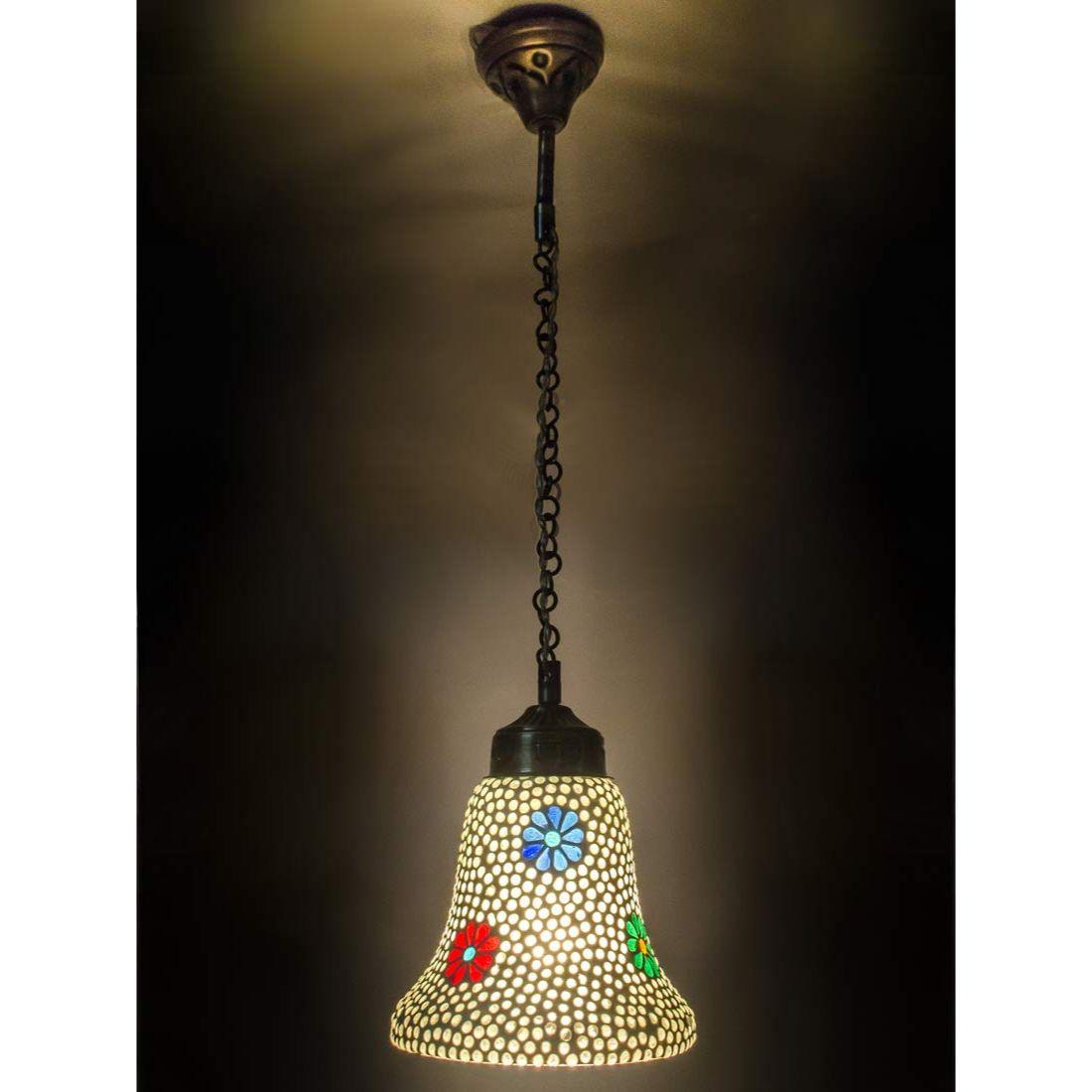 

Белый Цветочный Стеклянный Колокол Потолочный/Подвесной Мозаичный Светильник 14см
