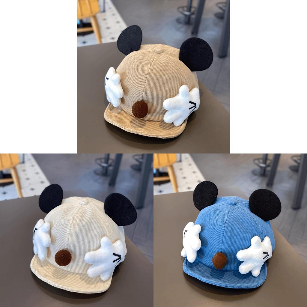 Baby Boy Cartoon Cotton Cap With Breathable Short Brim For Autumn Outdoor Wear